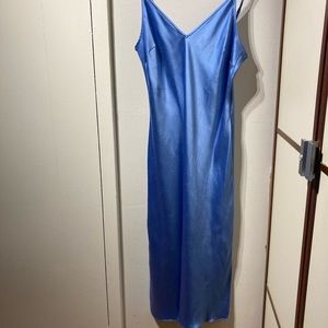 Express Satin V-Neck MIDI Slip Dress
